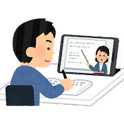 パソコンを使う警察官のイラスト